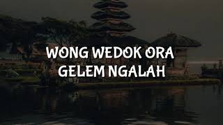 WONG WEDOK ORA GELEM NGALAH (LIRIK)