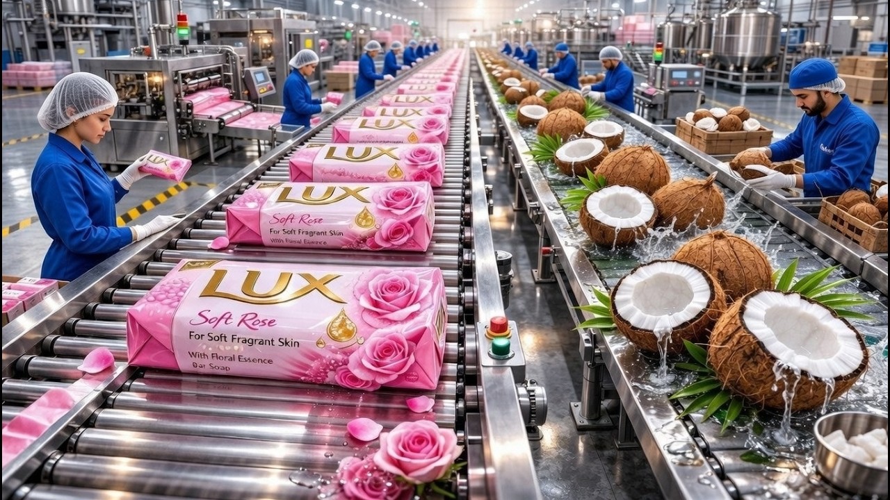 Inside a Modern Soap Factory 🏭 | How Luxury Rose & Coconut Soap Is Made – Full Manufacturing Process