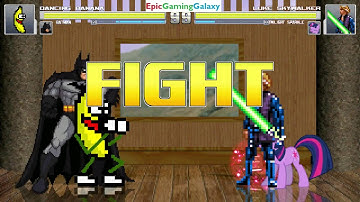 The Dancing Banana & Batman VS Luke Skywalker The Jedi & Twilight Sparkle In A MUGEN Match / Battle