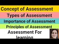 Concept of assessmenttypesimportanceprinciples of assessment