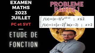 Solution| exam national 2023 | Maths Probleme | Etude de fonction | PC et SVT | session Rattrapage