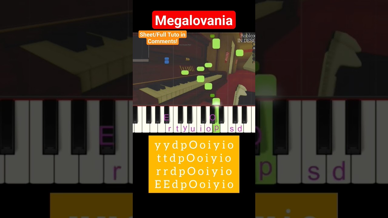 Megalovania (EASY Roblox/Virtual Piano Tuto) #piano #pianotutorial