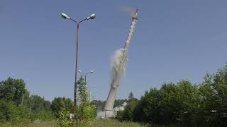 Wyburzanie 140 M. Komina Przy Kwk Makoszowy, Zabrze.