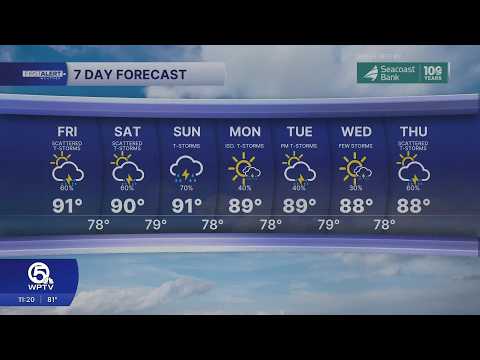 WPTV First Alert Weather forecast for Night of Thursday, Sept. 10, 2026