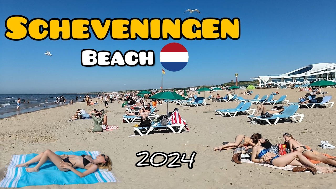 Scheveningen: Most famous beach in the Nederlands.Highlights Beach walk . club boulevard summer 2024