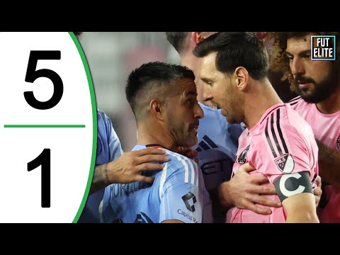 Lionel Messi Inter Miami Vs New York City 5 1 Extended Highlights Goals 2025