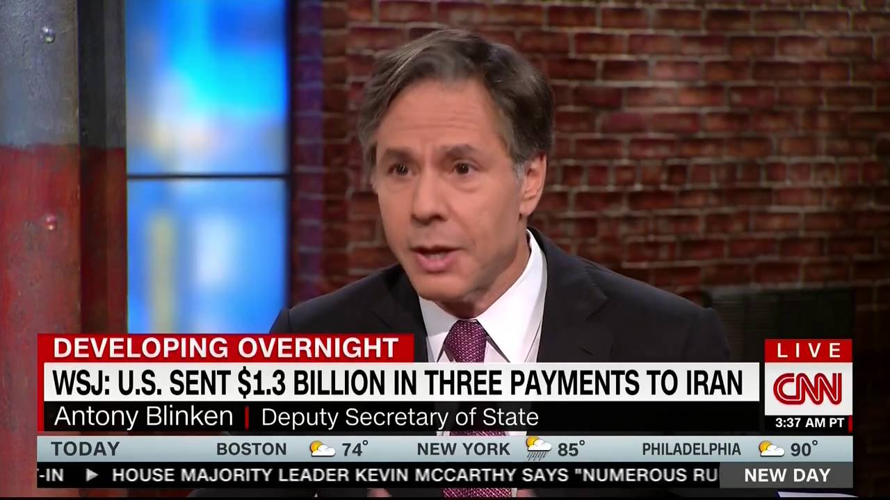 Blinken: Cash Payment to Iran Could Fund Terrorism