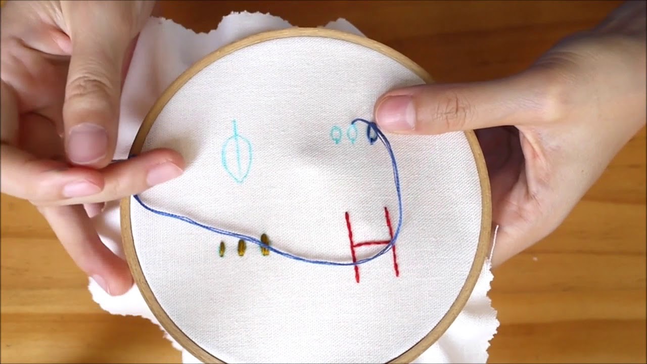 刺繡針法:雛菊繡 Lazy daisy embroidery tutorials 縮圖