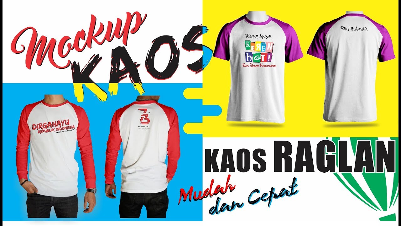 Download Mockup Kaos Raglan Dan Cara Menggunakannnya Tutoriduan Com