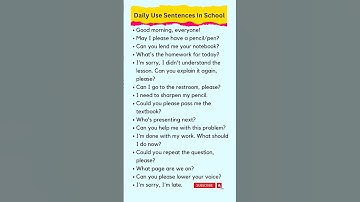 Daily Use Sentences In School | English Speaking Practice #englishspeaking #shorts