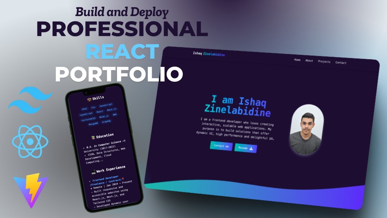 Build a Stunning React & Tailwind CSS Portfolio – Full 3-Hour Course! # ...