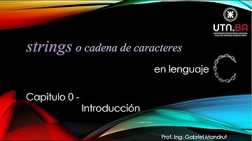 strings en C - capitulo 0 - introducción