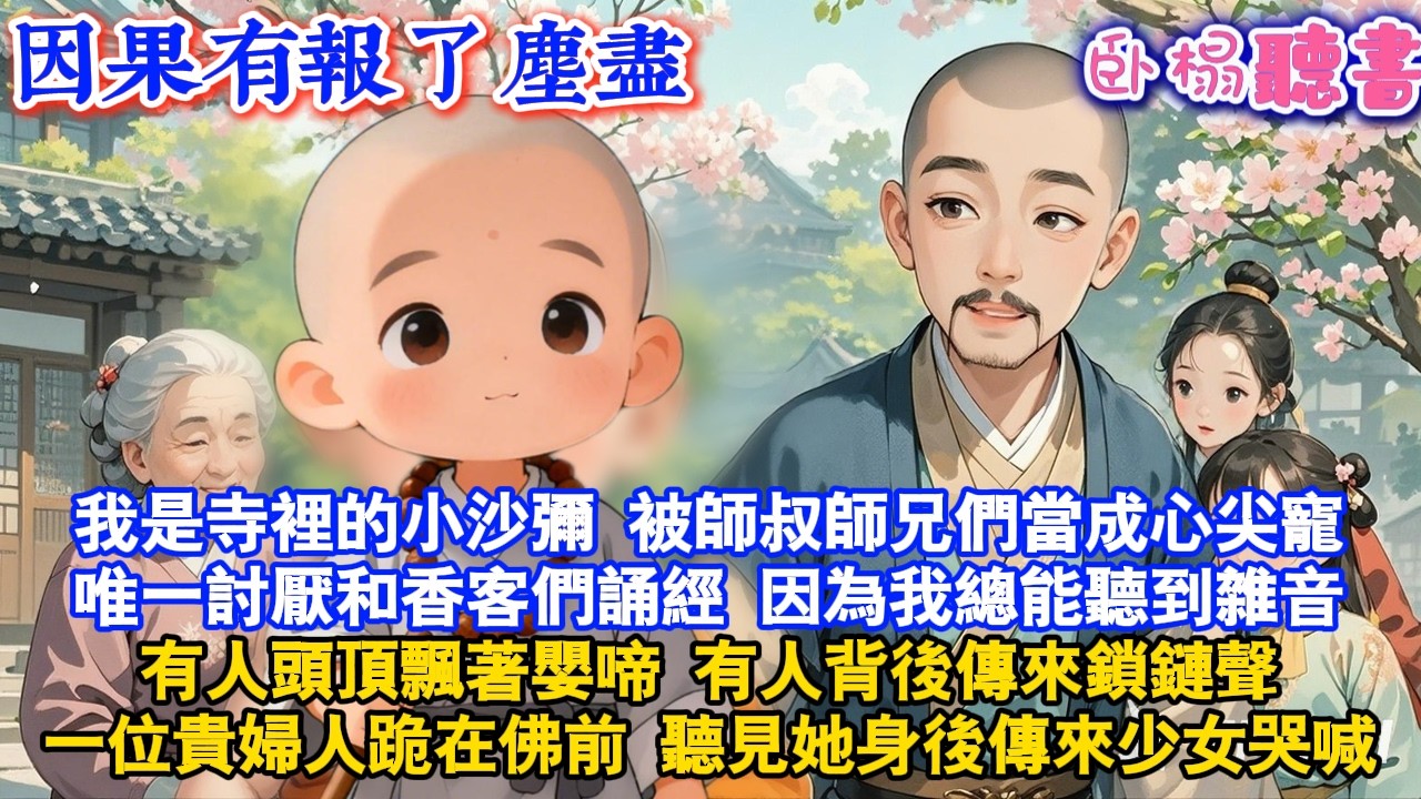 【古代萌娃】我是寺裡的小沙彌 被師叔師兄們當成心尖寵唯一討厭和香客們誦經因為我總能聽到雜音有人頭頂飄著嬰啼有人背後傳來鎖鏈聲一位貴婦人跪在佛前聽見她身後傳來少女哭喊#故事頻道 #爽文 #萌娃 #情感