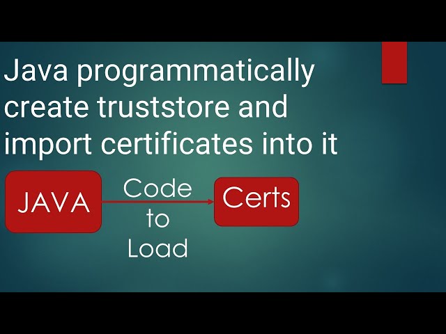 Java Programmatically Create Truststore And Import Certificates Into It -  Youtube