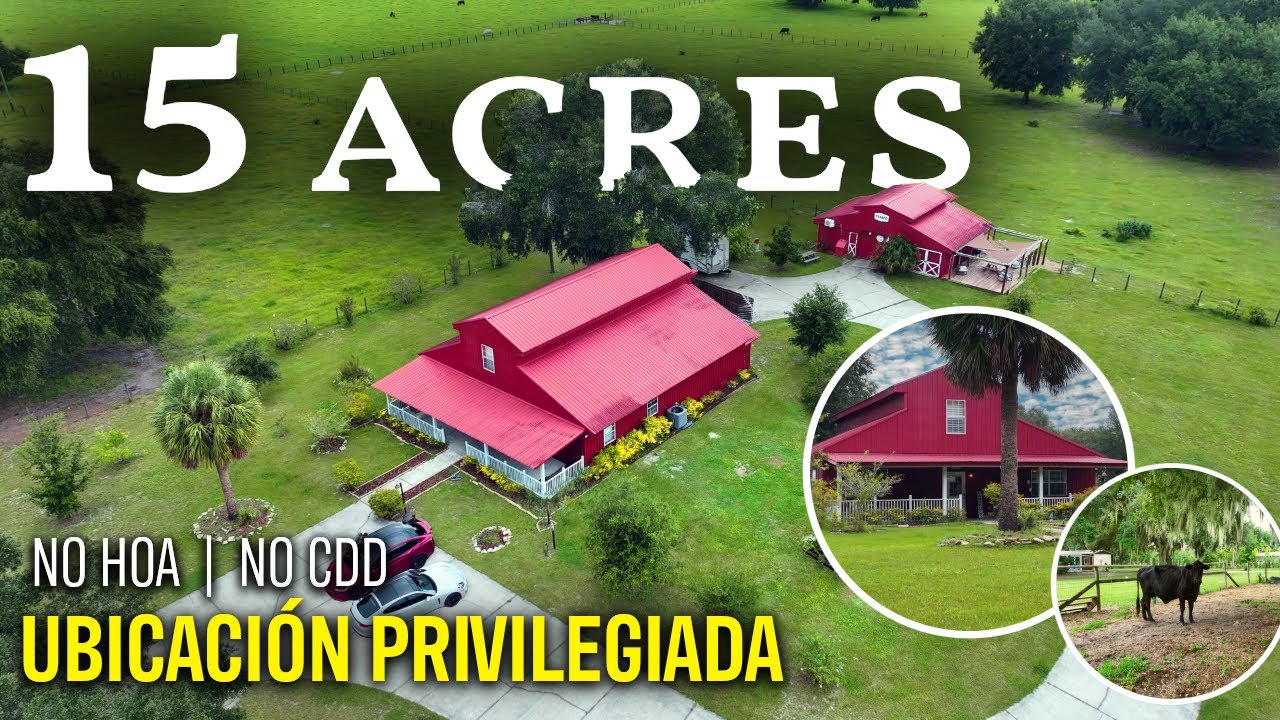¡El PARAÍSO en Finca Bella!😱 15 ACRES de Terreno, RENOVADA y EQUIPADA sin HOA /CDD cerca de Ocala