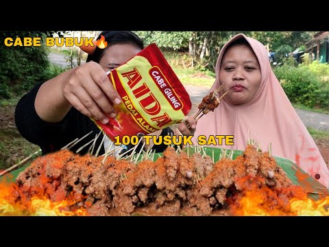 MUKBANG 100 TUSUK SATE AYAM CAMPUR BON CABE❗❗ MUKBANG INDONESIA