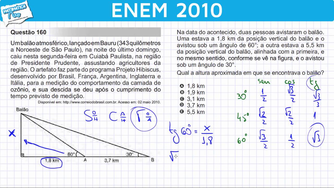 Exercicios De Matematica Do Enem - BINKEDU