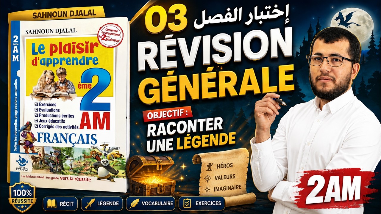 2AM. Composition de français. مراجعة شاملة لاختبار الفرنسية الثالث لأبطال الثانية متوسط. ليلة الرعد⚡