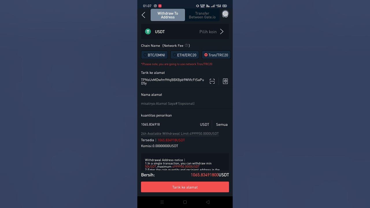 Send Usdt Use Tron/Trc20 from Gate. io to Binance - YouTube