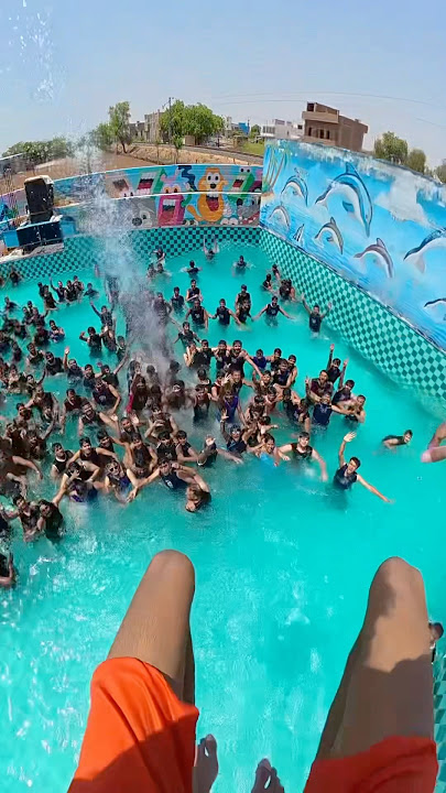 Jump Into The Crowd 🤯🥶 #jump #cliffdiving #waterpark #swimmingpool #summer