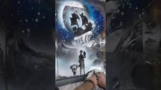 2 Minute One Piece spray paint art Satisfying time lapse #shorts #spraypaintart #onepiece