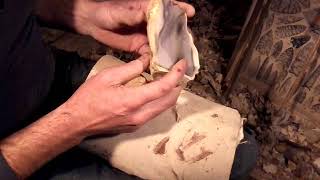 How to flintknap a hammerstone biface from a piece of flint