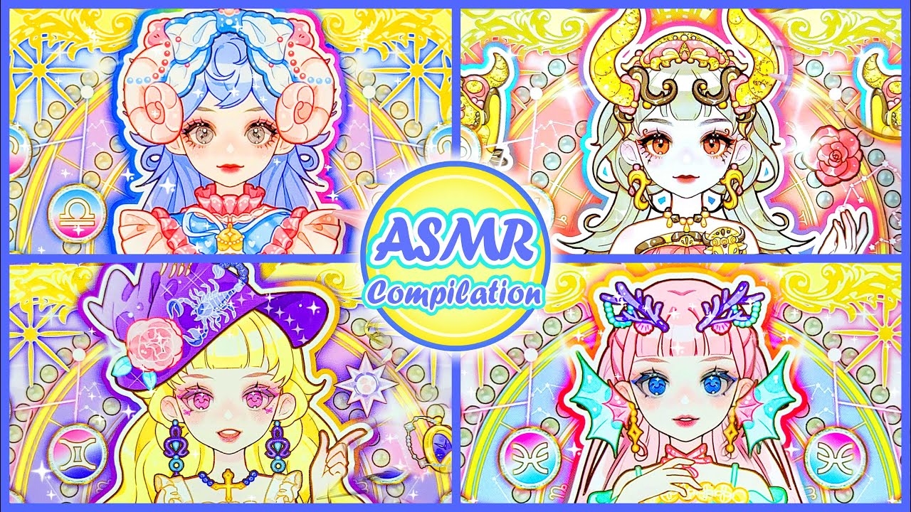 Relaxing ASMR Sticker Peeling ✨Zodiac Signs Sticker Book | No Talking