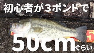 3000円セット３ポンドで４８cmのバスＧＥＴ！【ブラックバス釣り】
