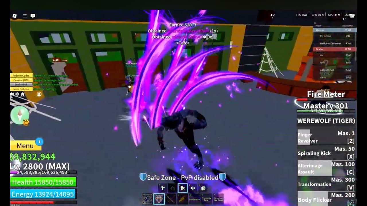 WEREWOLF Close combat pvp blox fruits