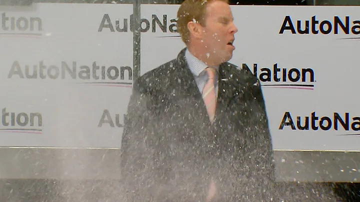 Tripp Tracy receives an "avalanche" of snow from M...