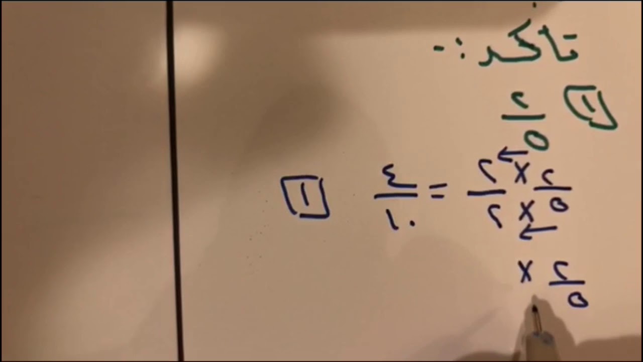 الكسور المتكافئة للصف الخامس الإبتدائي الفصل الدراسي الثاني