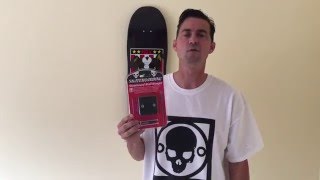 Frankie Hill shows SkateHoarding skateboard wall hanger that mounts decks and completes. Promotional SALE $9.99 at www.