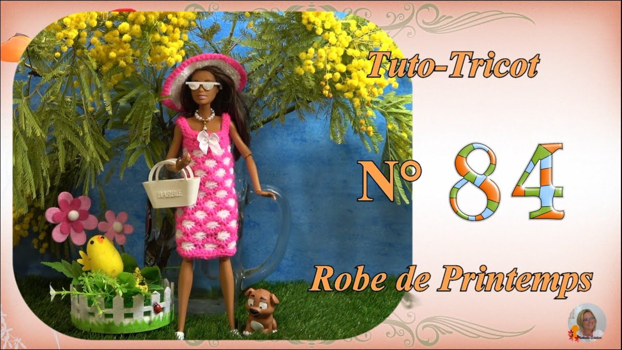 🥢 Tuto Tricot Barbie N°84 | 👗 Une Robe de Printemps avec la laine Zeeman