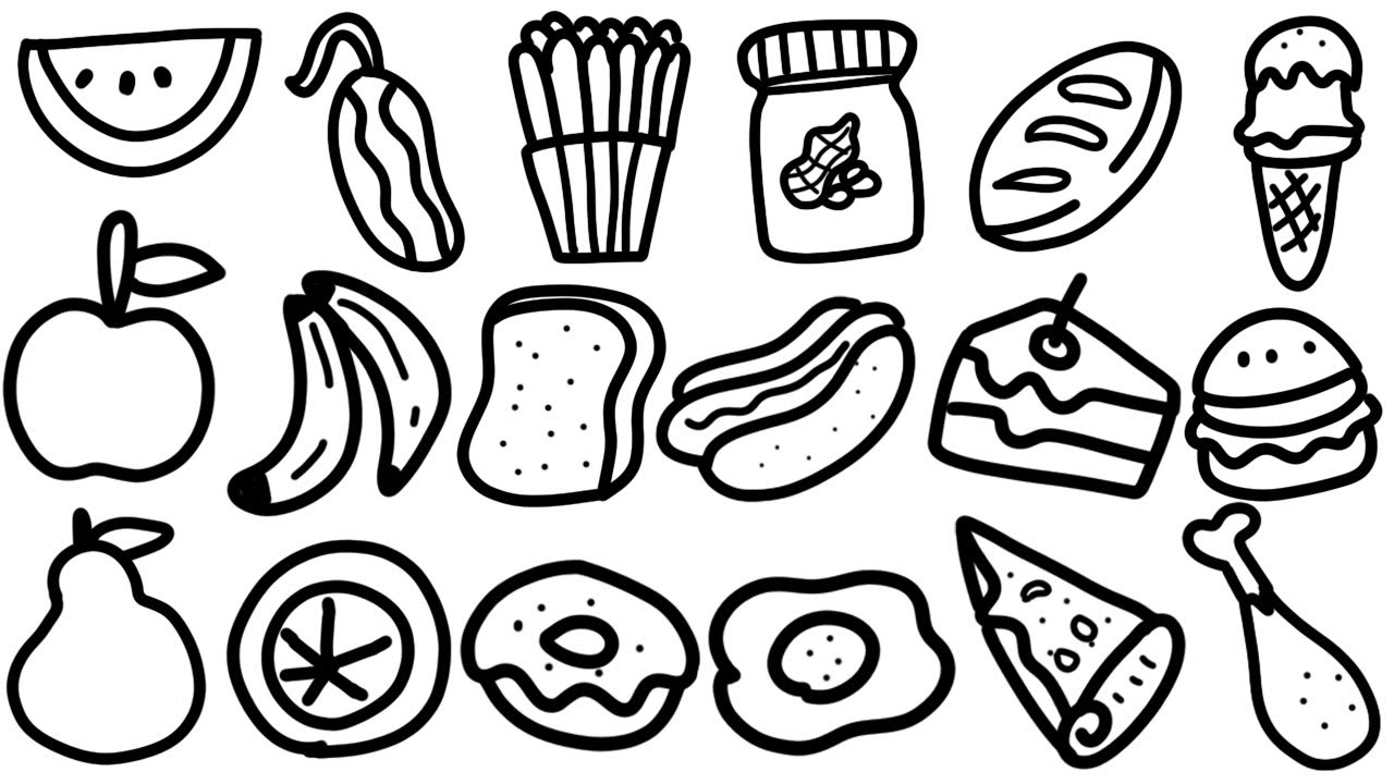 How to Draw Food items Healthy v Unhealthy, fruits drawing, ice cream