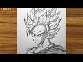 Easy Anime Drawing  || Goku SSJ2 step-by-step Drawing || Easy drawing for beginners