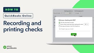 How to record & print checks in QuickBooks Online