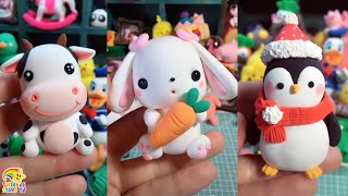 10 Cute Clay Animals - DIY How To Make Cute Unicorn, Rabbit, Cow, Crocodile, Lion With Clay