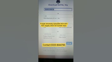 Download ADA ADS ADC 2nd Annual 2025 Exams Roll number slips Punjab university