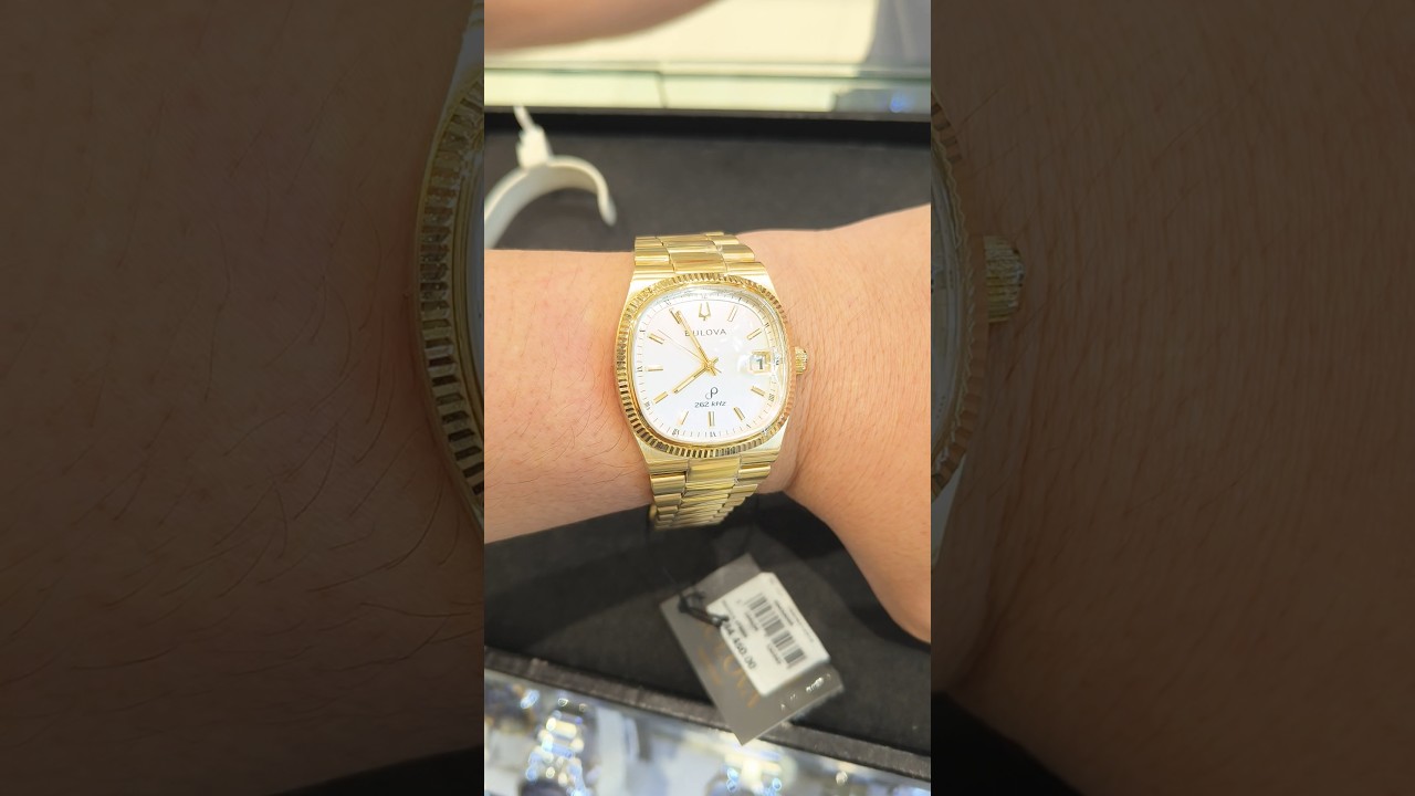 Bulova Super Seville gold white dial watch 