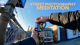 Relaxing sunrise winter street photography meditation.