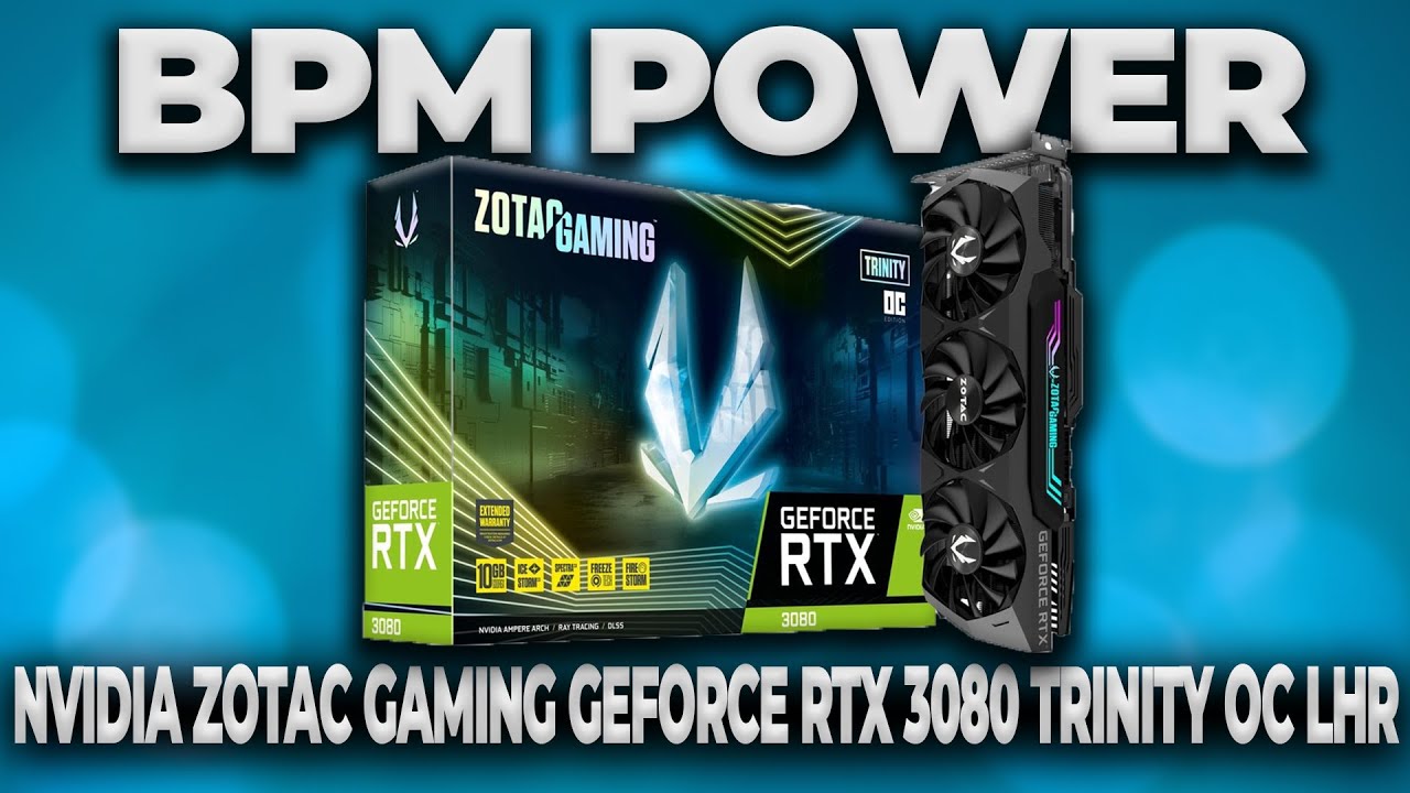 Video card ZOTAC GAMING GeForce RTX 3080 Trinity OC LHR, close up 