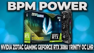 Video card ZOTAC GAMING GeForce RTX 3080 Trinity OC LHR, close up and details Video card ZOTAC GAMING GeForce RTX 3080 Trinity OC LHR, close up and details