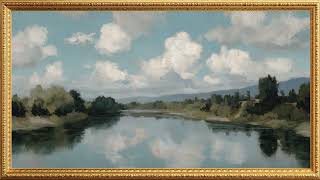 Quiet River Reflections | Vintage Gold Frame | 4K TV Art Screensaver