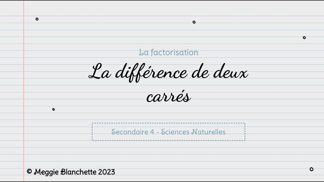 La différence de deux carrés