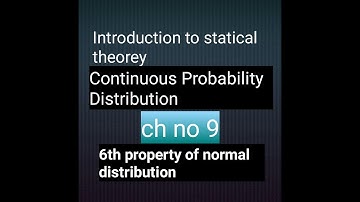 6th property of normal distribution ! ch no 9 bsc and bs hons statistics Mathcity
