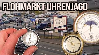 Ich suche wertvolle Vintage Uhren auf einem Flohmarkt in Gießen