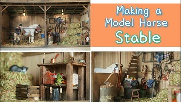 Een modelpaardenstal/schuilplaats maken! - Miniatuur Schleich schuur tutorial met werkende verlic...