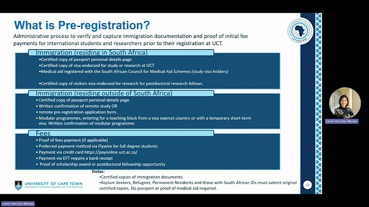 UCT Pre-registration Guide for International Student