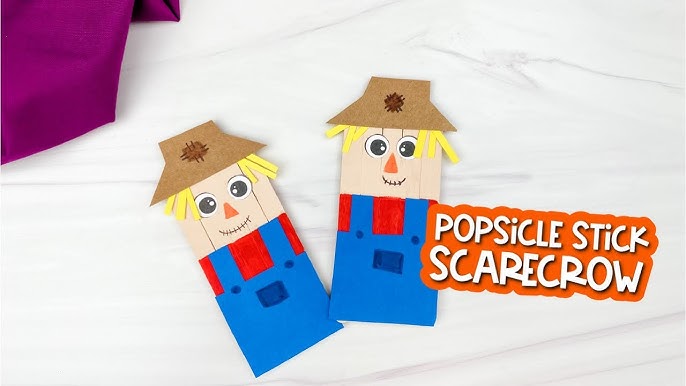 Scarecrow Popsicle Stick Puzzle with 3D Elements - 3 Boys and a Dog