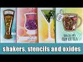 Shaker cards, stencils and oxide inks!
